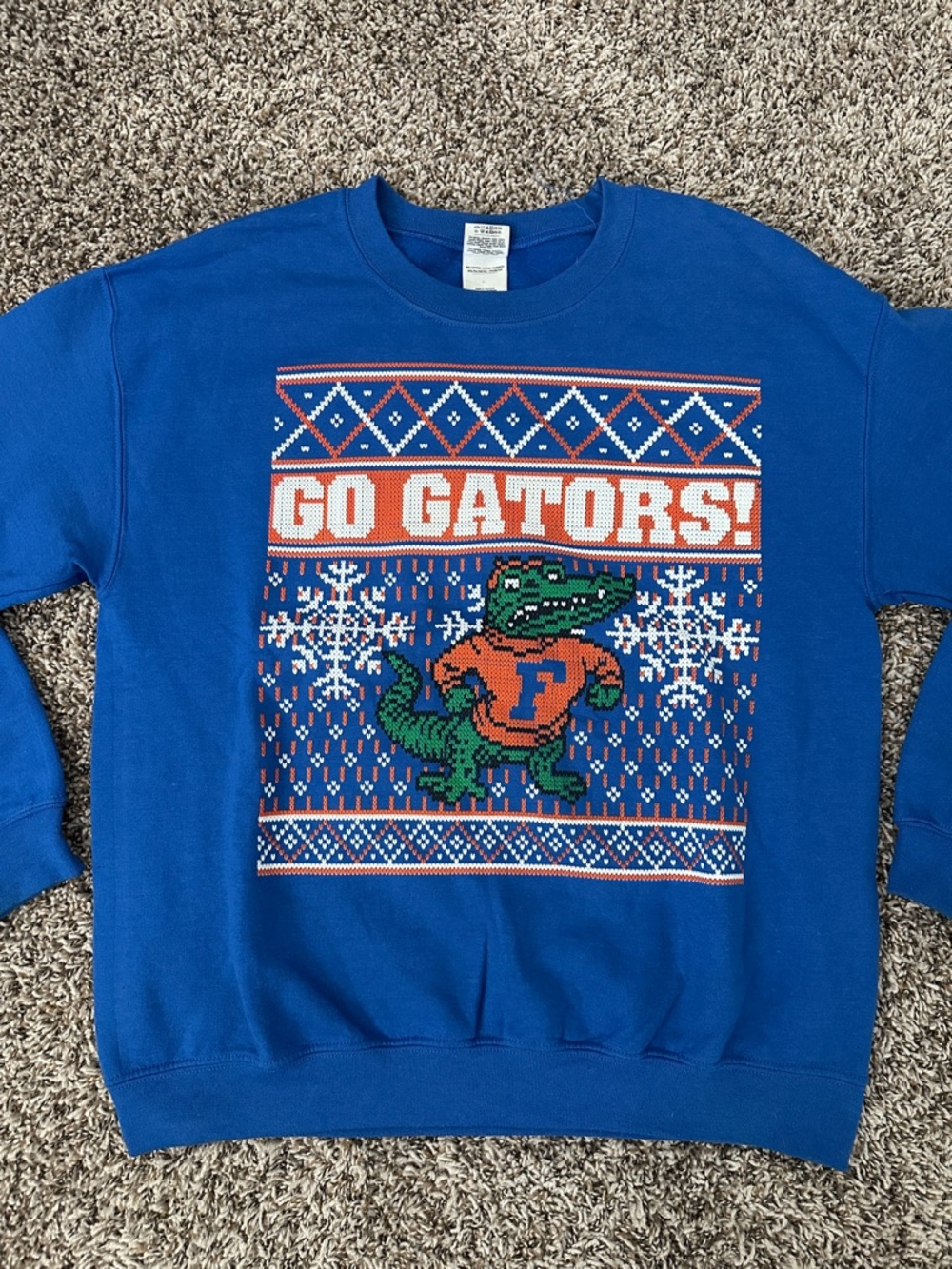 Gildan Royal Blue University of Florida Gators Holiday Crewneck